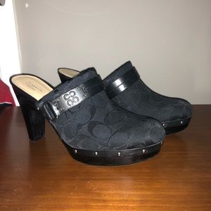 [50% OFF] Coach Monogram Canvas Clogs